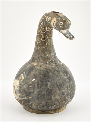 Lot 177 - A Chinese Painted Pottery Duck Form Vessel