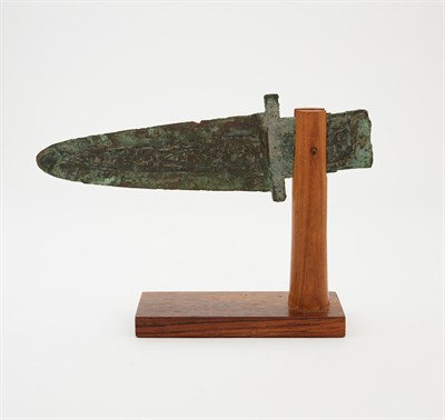 Lot 156 - A Chinese Bronze Dagger-Axe, Ge