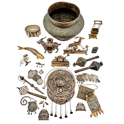 Lot 89 - Group of Silver and Brass Judiaca