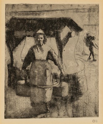 Lot 12 - Camille Pissarro (1830-1903) PAYSANNE AU PUITS...