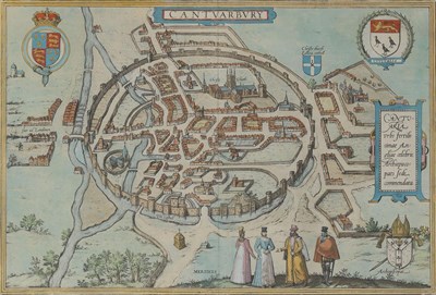 Lot 282 - [MAP - CANTERBURY] BRAUN AND HOGENBERG....