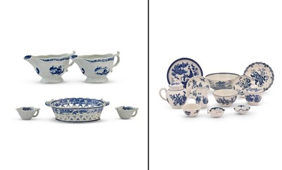 Lot 103 - Group of Worcester Blue and White Porcelain Small Articles