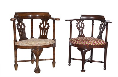 Lot 113 - Two George III Style Corner Chairs