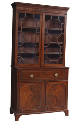 Lot 137 - George III Mahogany Butler's Secretary Bookcase