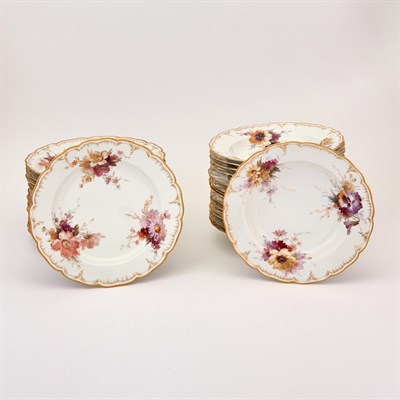 Lot 300 - Set of Sixteen KPM Porcelain Luncheon Plates...