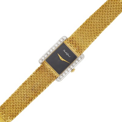 Lot 33 - Bueche Girod Two-Color Gold and Diamond Mesh Wristwatch