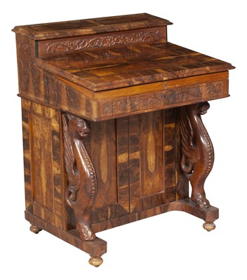 Lot 823A - Middle Eastern Olivewood Davenport Desk Early...