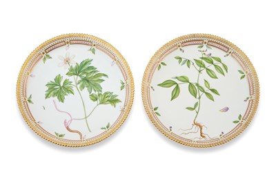 Lot 305 - Pair of Royal Copenhagen Flora Danica...