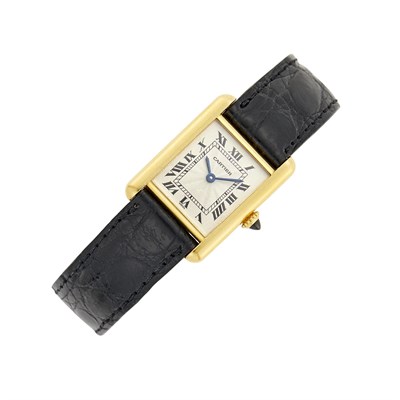 Lot 1041 - Cartier Paris Gold 'Tank' Wristwatch