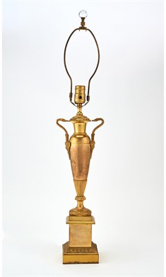 Lot 208 - Empire Style Brass Urn-Form Lamp Height 17...