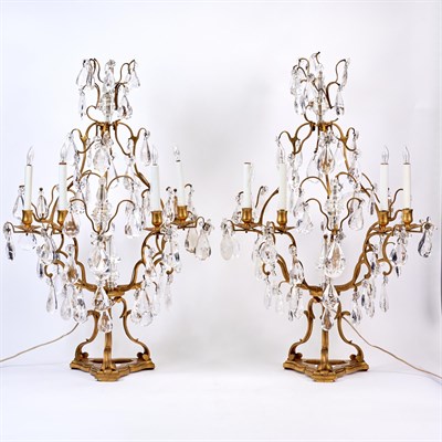 Lot 207 - Pair of Louis X Style Gilt Metal and Glass...
