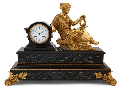 Lot 156 - Gilt-Bronze and Marble Mantle Clock Height 17...