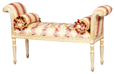 Lot 186 - Louis XVI Style Upholstered Painted and Parcel...