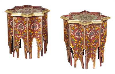 Lot 309 - Pair of North African Style Painted Star-Form...