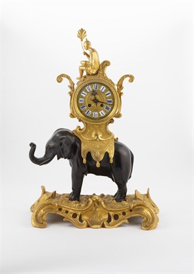 Lot 159 - Louis XV Style Gilt and Patinated Bronze Clock...