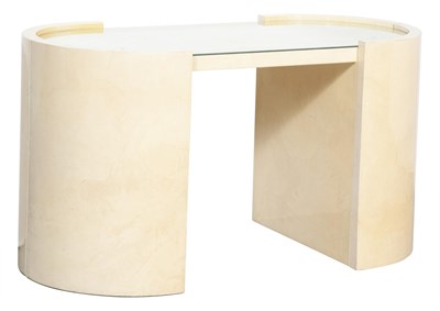 Lot 162 - Attributed to Karl Springer Lacquered Goat Skin Curved End Console