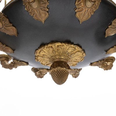 Lot 237 - Empire Gilt and Patinated Bronze Chandelier