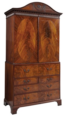 Lot 124 - George III Inlaid Mahogany Secretaire Cabinet