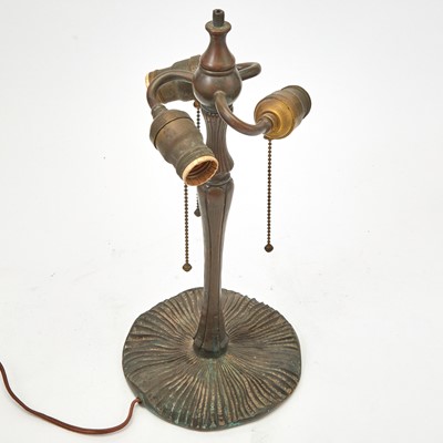 Lot 369 - Art Nouveau Style Three Light Bronze Lily Pad Lamp Base
