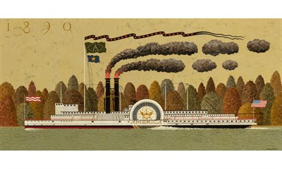 Lot 1106 - Charles Wysocki American, 1928-2002 Steamboat "...