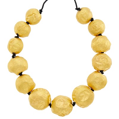 Lot 116 - Gold Bead and Cord Necklace