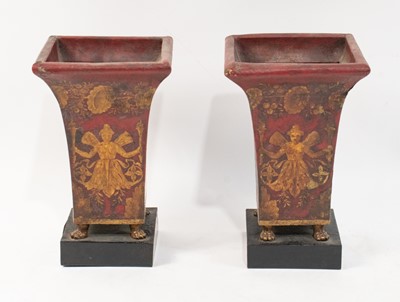 Lot 113 - Pair of Painted Tole Jardinières