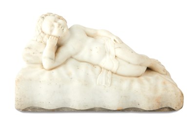 Lot 639 - Italian Marble Figure of a Recumbent Child...