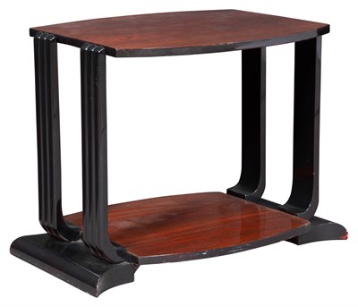 Lot 279 - Art Deco Macassar and Ebony Two-Tier Side...