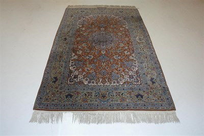 Lot 853 - Silk Warp Isfahan Rug Central Iran, second...
