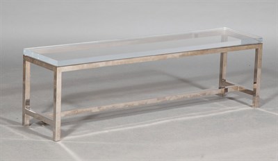Lot 294 - Chromed Metal Acrylic Top Low Table Height 15...