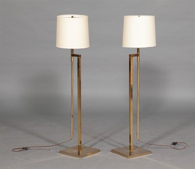 Lot 286 - Pair of Brass Adjustable Floor Lamps Probably...