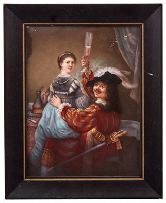 Lot 99 - Dresden Hand-Painted Porcelain Rectangular...