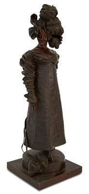 Lot 134 - Belgian Art Nouveau Patinated Bronze Figure of...
