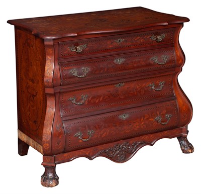 Lot 152 - Dutch Rococo Style Marquetry Inlaid Chest of...