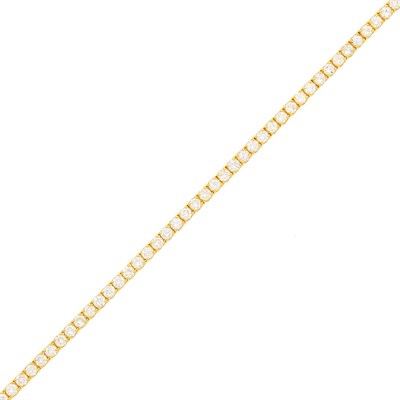 Lot 1267 - Gold and Diamond Bracelet