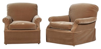 Lot 326 - Pair of Upholstered Club Chairs Height 30 1/4...