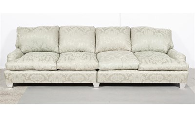 Lot 318 - Upholstered Four-Cushion Sofa Height 35 inches,...