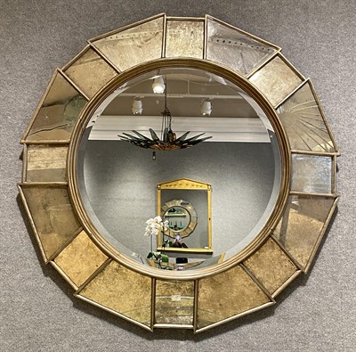 Lot 280 - Silver Leaf Border Glass Mirror Diameter 41...