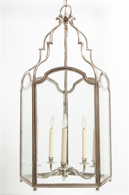 Lot 91 - George III Style Chromed Metal Six-Light Hall...