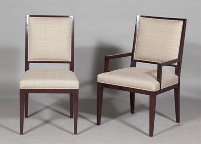 Lot 277 - Set of Ten A. Rudin Upholstered Dark Stained...