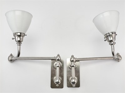 Lot 337 - Pair of Ann-Morris Nickel Finish Swing-Arm...
