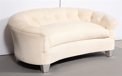 Lot 330 - Deep Button Upholstered Loveseat Height 30...