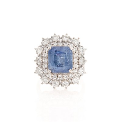 Lot 2187 - White Gold, Sapphire and Diamond Ring