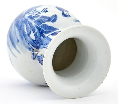 Lot 349 - A Chinese Blue and White Porcelain Vase with Ruyi Handles