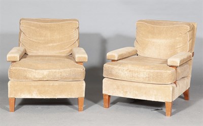 Lot 312 - Pair of Upholstered Armchairs Height 32 inches,...