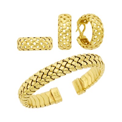 Lot 144 - Tiffany & Co. Group of Gold 'Vannerie' Jewelry