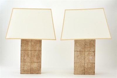 Lot 108 - Pair of Parchment Lamps Height 9 3/4 inches.