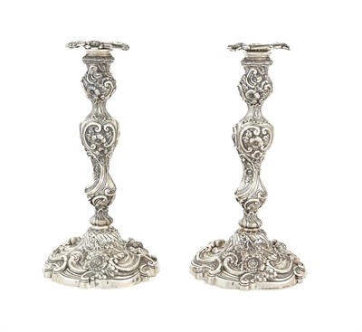 Lot 227 - Pair of American Sterling Silver Candlesticks
