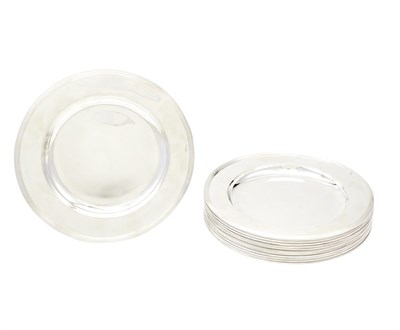 Lot 91 - Set of Twelve Austrian Silver Dinner Plates