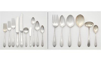 Lot 225 - Gorham Sterling Silver Plain Engraved Pattern Part Flatware Service